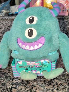 Weighted Monster Plush Toy - Teal Ziggy by Beastie Buds
